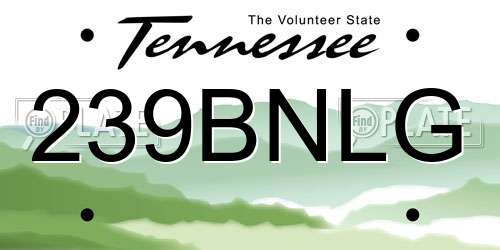 239BNLG Tennessee License Plate