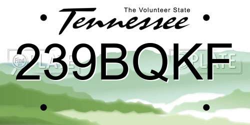 239BQKF Tennessee License Plate