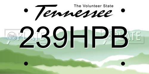 239HPB Tennessee License Plate