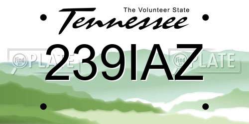 239IAZ Tennessee License Plate