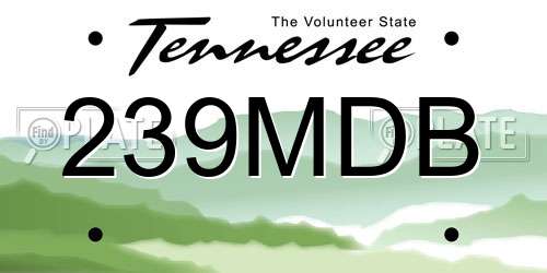 239MDB Tennessee License Plate