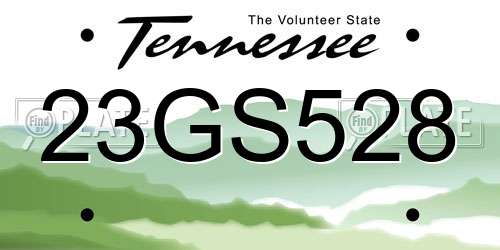 23GS528 Tennessee License Plate