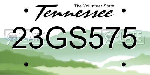 23GS575 Tennessee License Plate