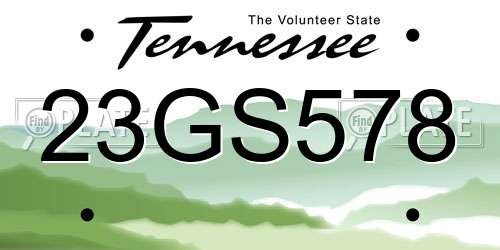 23GS578 Tennessee License Plate