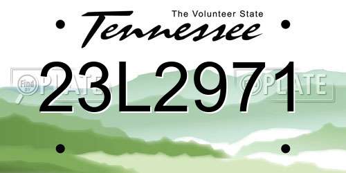 23L2971 Tennessee License Plate