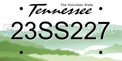 23SS227 Tennessee License Plate