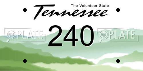 240 Tennessee License Plate