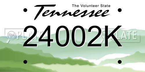 24002K Tennessee License Plate