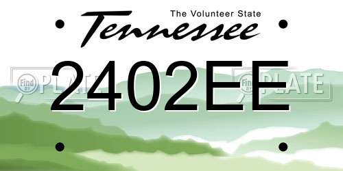 2402EE Tennessee License Plate