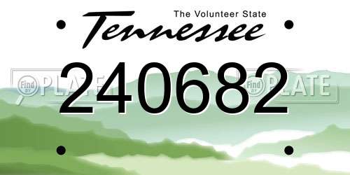 240682 Tennessee License Plate