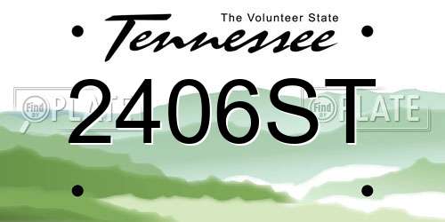 2406ST Tennessee License Plate