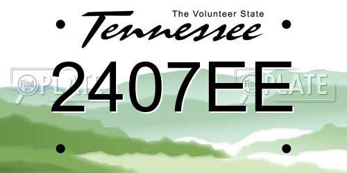 2407EE Tennessee License Plate