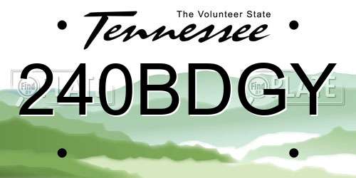 240BDGY Tennessee License Plate