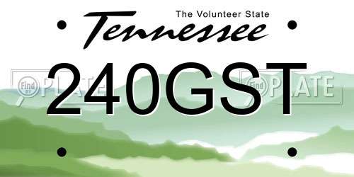 240GST Tennessee License Plate