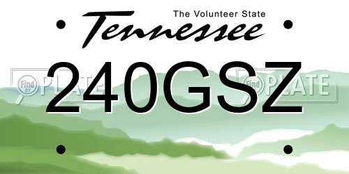 240GSZ Tennessee License Plate