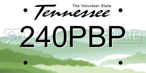 240PBP Tennessee License Plate