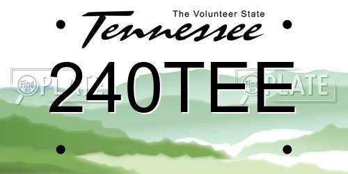 240TEE Tennessee License Plate