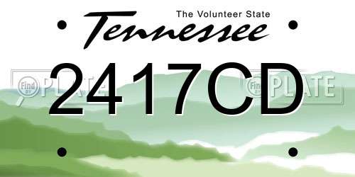 2417CD Tennessee License Plate