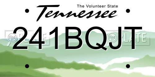 241BQJT Tennessee License Plate