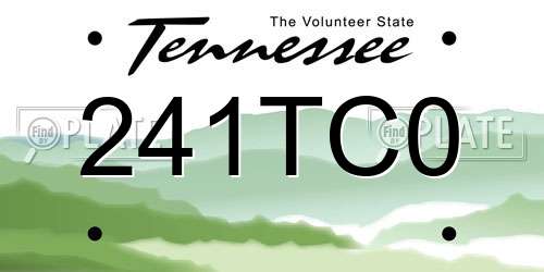 241TC0 Tennessee License Plate