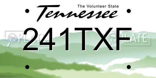 241TXF Tennessee License Plate