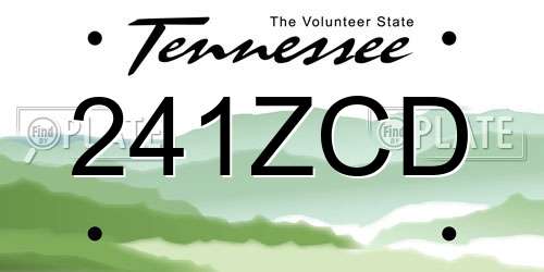 241ZCD Tennessee License Plate