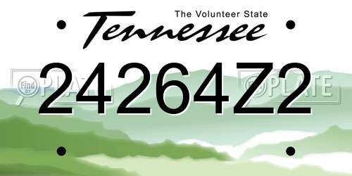 24264Z2 Tennessee License Plate
