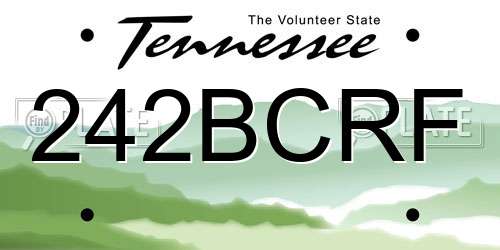 242BCRF Tennessee License Plate