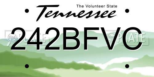 242BFVC Tennessee License Plate
