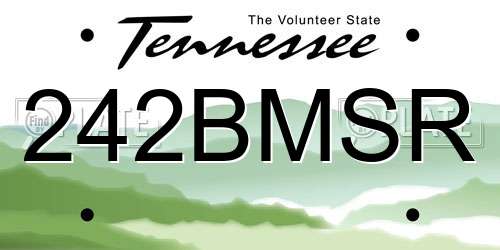 242BMSR Tennessee License Plate