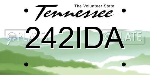 242IDA Tennessee License Plate