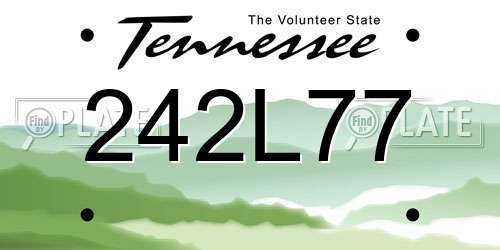 242L77 Tennessee License Plate