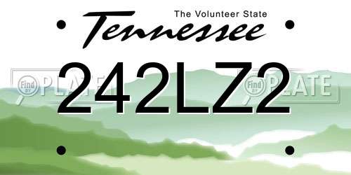 242LZ2 Tennessee License Plate