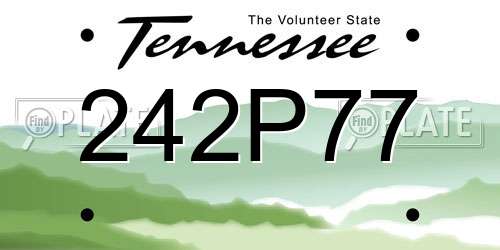 242P77 Tennessee License Plate