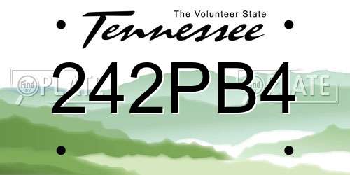 242PB4 Tennessee License Plate