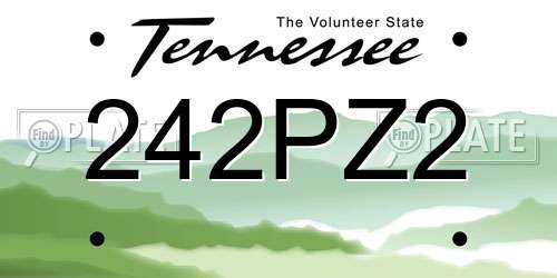 242PZ2 Tennessee License Plate