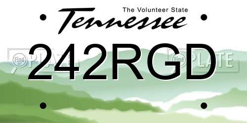 242RGD Tennessee License Plate