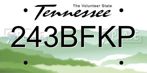 243BFKP Tennessee License Plate