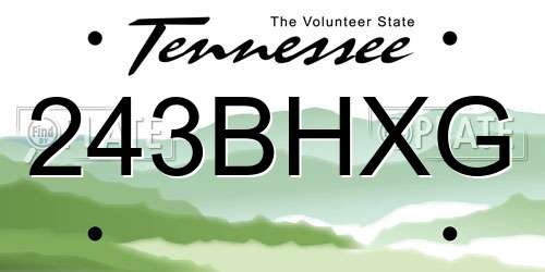243BHXG Tennessee License Plate