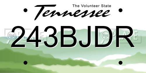 243BJDR Tennessee License Plate