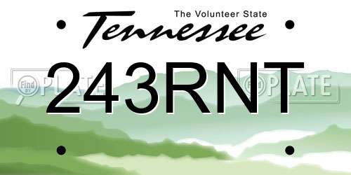 243RNT Tennessee License Plate