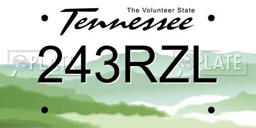243RZL Tennessee License Plate
