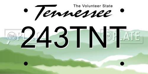 243TNT Tennessee License Plate