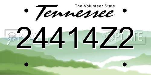 24414Z2 Tennessee License Plate