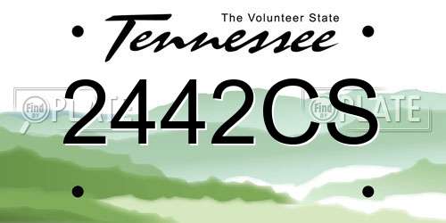2442CS Tennessee License Plate