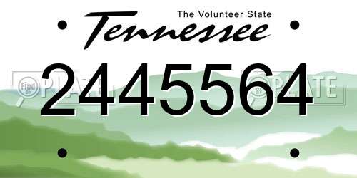 2445564 Tennessee License Plate
