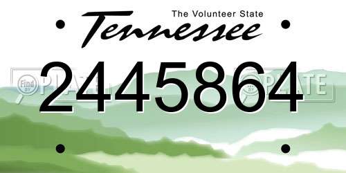 2445864 Tennessee License Plate