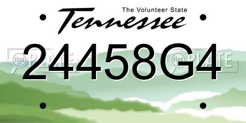 24458G4 Tennessee License Plate