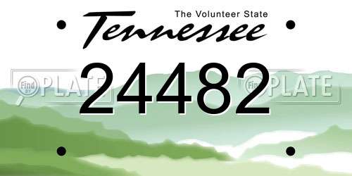 24482 Tennessee License Plate
