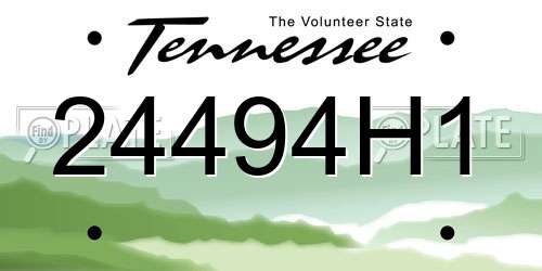 24494H1 Tennessee License Plate
